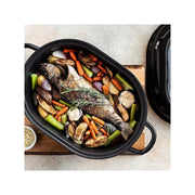 GraniteStone Oval Roaster Pan, Medium 18.8 Ultra Nonstick Roasting Pan with Lid