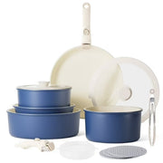 Caannasweis 15-Piece Nonstick Cookware Set with Detachable Handle, Induction-Compatible Pots and Pans