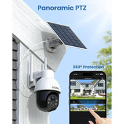 AOSU C9E2CA11 Solar Security Camera, 5MP Wireless Outdoor Cameras, 360 Degree Surveillance, Auto Tracking