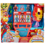 Hasbro Iron Man and His Awesome Friends IMF IQ Playset with Removable Role Play Mask, Poseable Figures, Accessories, Red and Gold