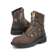 Carhartt Ironwood Waterproof Work Boots for Men, 8-Inch, Reinforced Oil-Tanned Leather, Breathable Membrane, EH and Slip-Resistant Outsoles, Dark Brown Mossy Oak, 14W FT8002-M