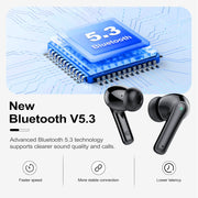 Cascho Wireless Ear Buds, Bluetooth 5.3, 48H Playtime, IPX7 Waterproof, In-Ear Stereo Headphones with Mic, LED Display, Black