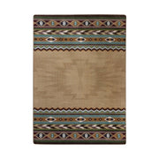 American Dakota Cinnabar Star Area Rug, Southwestern-Inspired Striped Design, Stain-Resistant EnduraStran Nylon, Tan, 4 x 5 ft, 75619713
