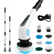 IDALI LIFE Electric Spin Scrubber, 8-Piece Kit with Interchangeable Brush Heads, Cordless, 300 RPM, Rechargeable Battery, Extension Arm
