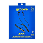 onn. 100130689 Wireless Neckband Earphones, Black
