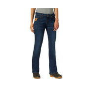 Wrangler Women's Riggs Workwear Bootcut Work Jeans, Light Stone, Mid Rise, 4-Way Stretch, 5 Pocket, 14W x 32L, 3WF05LS