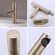 BiaoTeng Single Hole Basin Sink Faucet Hot and Cold Brass, Brushed Gold