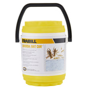 Frabill Universal Bait Can, Dual Compartments, Foam Insulated, Metal Construction, White and Yellow, 4508