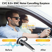 IKT N17 Bluetooth Headset V5.4, Wireless Earpiece with 65H Talk Time, Dual ENC Noise Cancellation, LED Charging Case