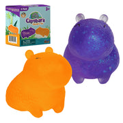 Power Your Fun Capybara Squishy Stress Relief Fidget STEM Easter Basket Stuffers Toys for Adults & Kids 2-Pk (Purple & Orange)