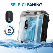 Qunler Countertop Nugget Ice Maker, Portable Pebble Ice Machine, 33 lb Daily Output, Stainless Steel, HZB-15NS