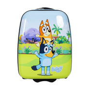 Fast Forward llc BFHP21-W  Bluey 16-Inch Kids Hard-Side Carry-On Luggage, Light Blue, Two Compartments, Telescopic Handle, Smooth Wheels