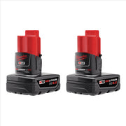 Milwaukee 48-11-2462B M12 REDLITHIUM XC6.0 12V Lithium-Ion Rechargeable Battery Pack, 2 Pieces
