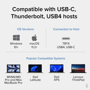 Plugable Thunderbolt 4 Docking Station, 13-Port USB-C Hub, Dual 4K 60Hz HDMI, Single 8K Display, 100W Charging, Gigabit Ethernet, SD Card Reader, Black, TBT4-UD5