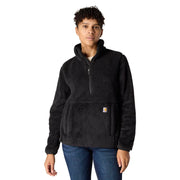 Carhartt Women's Loose Fit Fleece Pullover, 9.7-Oz Polyester, Secure Zipper Pocket, Elastic Cuffs, Black, X-Large, 106470