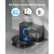 Enboya D60+ Robot Vacuum Cleaner - Self-Emptying Base, 9000Pa Suction, Wi-Fi/App/Voice Control Smart Vacuum