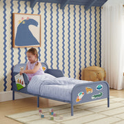 Delta Children Magic Magnet Toddler Bed with Customizable Magnets, Built-In Book Storage, Denim Blue