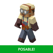 Minecraft JKK08 Duster's Loot Stash Action Figure Set with Redstone Charged Treasure Chest, Multicolor