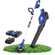 Wild Badger Power WB20VTAB 20 Volt Edger Trimmer and Jet Blower Combo, Blue