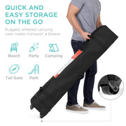 Best Choice Products 8x8ft Easy Setup Pop Up Canopy with One-Button Setup, Wheeled Carrying Case, 4 Weight Bags, Rust, SKY7813