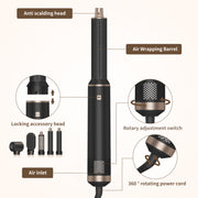 PKALQ 5 in 1 Hair Styling Tool Blow Dryer Brush with Air-Wrapping Technology, Negative Ion, Detachable Hot Air Brush