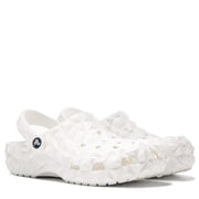 Crocs Classic Geometric Clog, Lightweight White Clogs with Ventilation Ports and Pivoting Heel Strap, Men's 10 / Women's 12, 209563-100