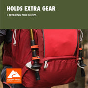 Ozark Trail 47L Hydration Compatible Hiking Backpack, Red, Unisex