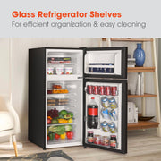 Magic Chef Compact Refrigerator with 4.5 Cu. Ft. Capacity, Separate Freezer Compartment, Reversible Door, Energy Star Qualified, Black, HMDR45B