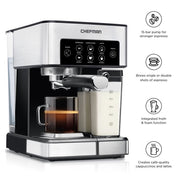 Chefman RJ54-V2 Barista Pro Espresso Machine, 1.8 Liters