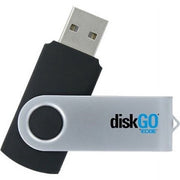 Edge Memory 8GB DiskGO C2 USB Flash Drive, Capless Swivel Design, Black, PE230791