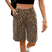RDKTPXZ Women's Leopard Print Bermuda Shorts, leopard print, L