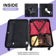 Tripcomp 3 Piece Suitcase Set with Spinner Wheels Hardside Lightweight Luggage Set (Light Purple)