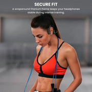 TopVision AS18 Open Ear Bone Conduction Headphones, Wireless Bluetooth Headset with Built-in Microphones, Black