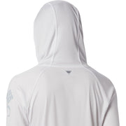 Columbia PFG Tidal Tee Long-Sleeve Hoodie for Ladies - White/Cirrus Grey Logo - L