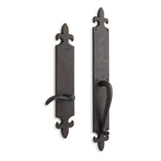 Signature Hardware SH441494 Cousteau Bronze Dummy Entrance Door Set with Lever Handle - Right Hand - Dark Bronze