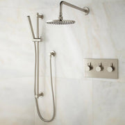 Signature Hardware KJ8078450-BN-k Wall Thermostatic Shower Mixer, Brass Shower & Handshower, Brushed Nickel