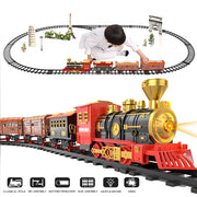 XX Dinosaur Planet Electric Train Toy Set with Light Sound Spray Effects, Eco-Friendly Plastic, Ages 3-8, Includes Locomotive, Coaches, Coal Vehicle, Modular Tracks
