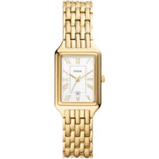 Fossil 6996859 Raquel Women's Quartz Watch, Gold-Tone Stainless Steel, Silver Satin Dial, 23mm