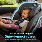 Graco Turn2Me 3-in-1 Rotating Convertible Car Seat, Lilac Mod, 4-100 lb, 5-Point Harness, 2220326