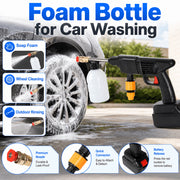 Byseng Cordless Pressure Washer, 500PSI Portable Electric Washer with 48V Rechargeable Battery, 5m Hose, Foam Bottle, Nozzles for Car and Outdoor Cleaning 8106