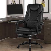 Coolhut 300PY-Black Executive Office Leather Chair with Foot Rest Black
