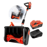 VOLTASK Cordless Snow Shovel, 24V 550W Motor, 13-Inch Clearing Width, Adjustable Directional Plate, 4.0Ah Lithium Battery, Quick Charger, Black