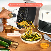Made By Gather Beautiful 6qt Air Fryer with TurboCrisp Technology, EverGood Ceramic Nonstick Coating, White Icing, 1750W, Touch Display, 29028