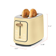 Beautiful 29427 2 Slice Toaster with Touch-Activated Display, 7 Browning Settings, Extra-Wide Slots, Buttercream Finish, 900W