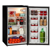 Arctic King ARM33A5ABB Compact Refrigerator, 3.3 Cu Ft Capacity, Single Door, Black Steel Finish, Automatic Defrost, Pocket Handle