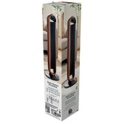 Better Homes & Gardens 36'' 3 Heat Settings Oscillating Tower Heater with Remote Control, 12H Timer, Walnut & Black