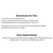 Vibrant Life Washable Dog Wraps for Male Dogs, Large, Super-Absorbent, Leak-Proof, Adjustable Velcro, 3 Count