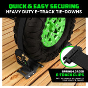 Rhino USA Wheel Chock Tie Down Kit, Heavy-Duty Over-the-Tire Design, Fits Tires Up to 35 in, Includes 4 Tire Ratchet Straps and 8 Wheel Chocks, Black, CHOCKSET