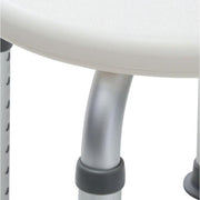 Carex Compact Round Shower Stool for Bathtub and Small Showers with Adjustable Height Legs