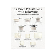 Gotham Steel Hammered Pots and Pans Set Nonstick Cookware Set Ceramic Cookware Set 15 Pc